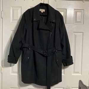 MICHAEL Michael Kors Asymmetrical Zip Front Wool PEACOAT SZ 24W New without tags